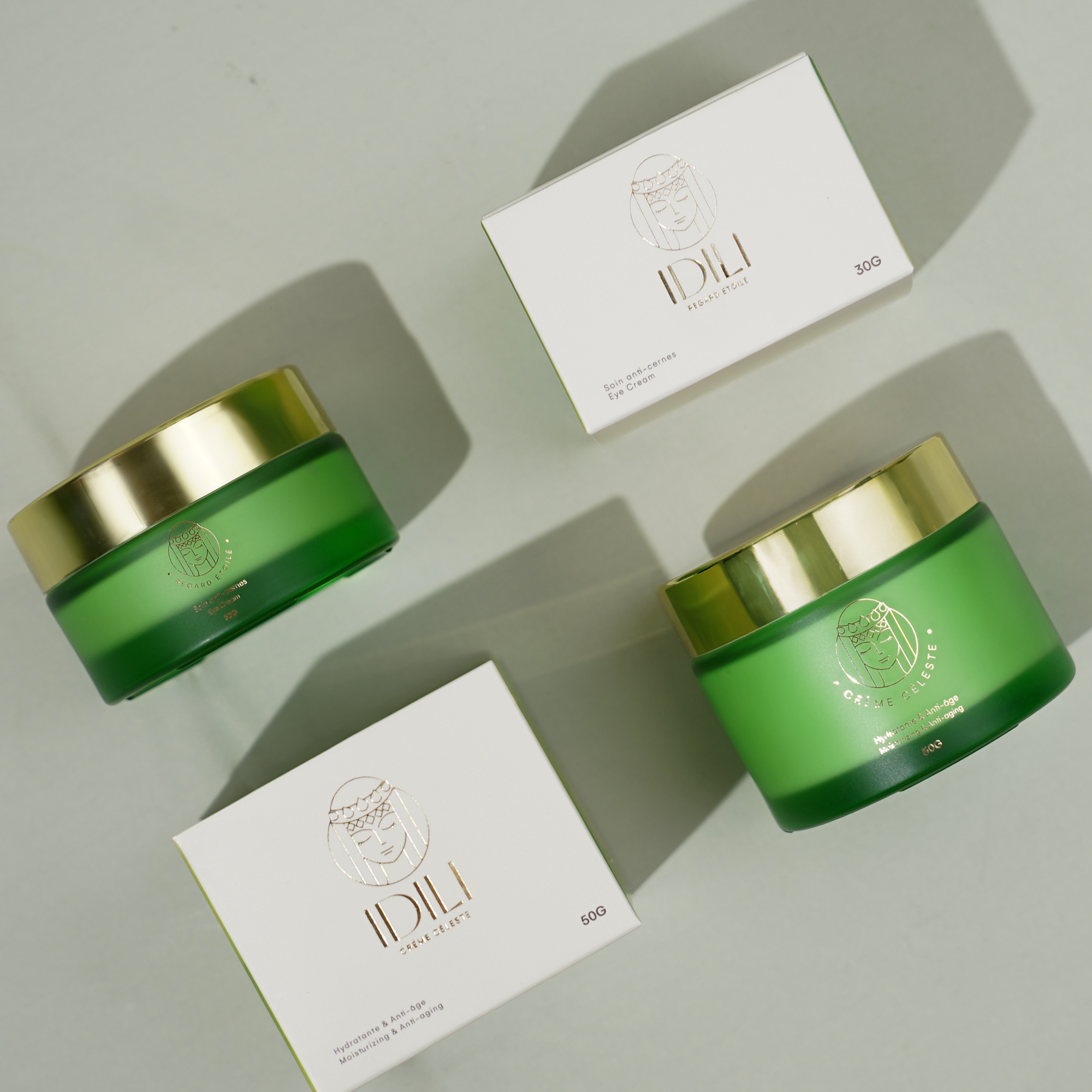 2 Crèmes de jour hydratante IDILI avec boite la crème de jour – soin visage anti-âge naturel, texture légère, 50ml